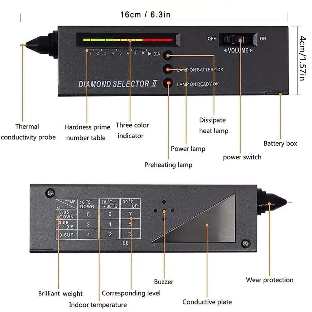 المهنية الماس تستر مجموعة أقلام المجوهرات أداة الماس محدد 2024 اختبار الصلابة دقة عالية للمبتدئين والخبير