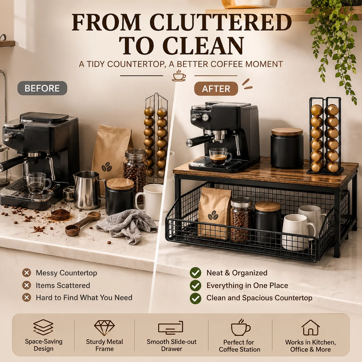 ชั้นวางไมโครเวฟในครัวพร้อมลิ้น - Kitchen Baking Drawer บทวิจารณ์และราคา