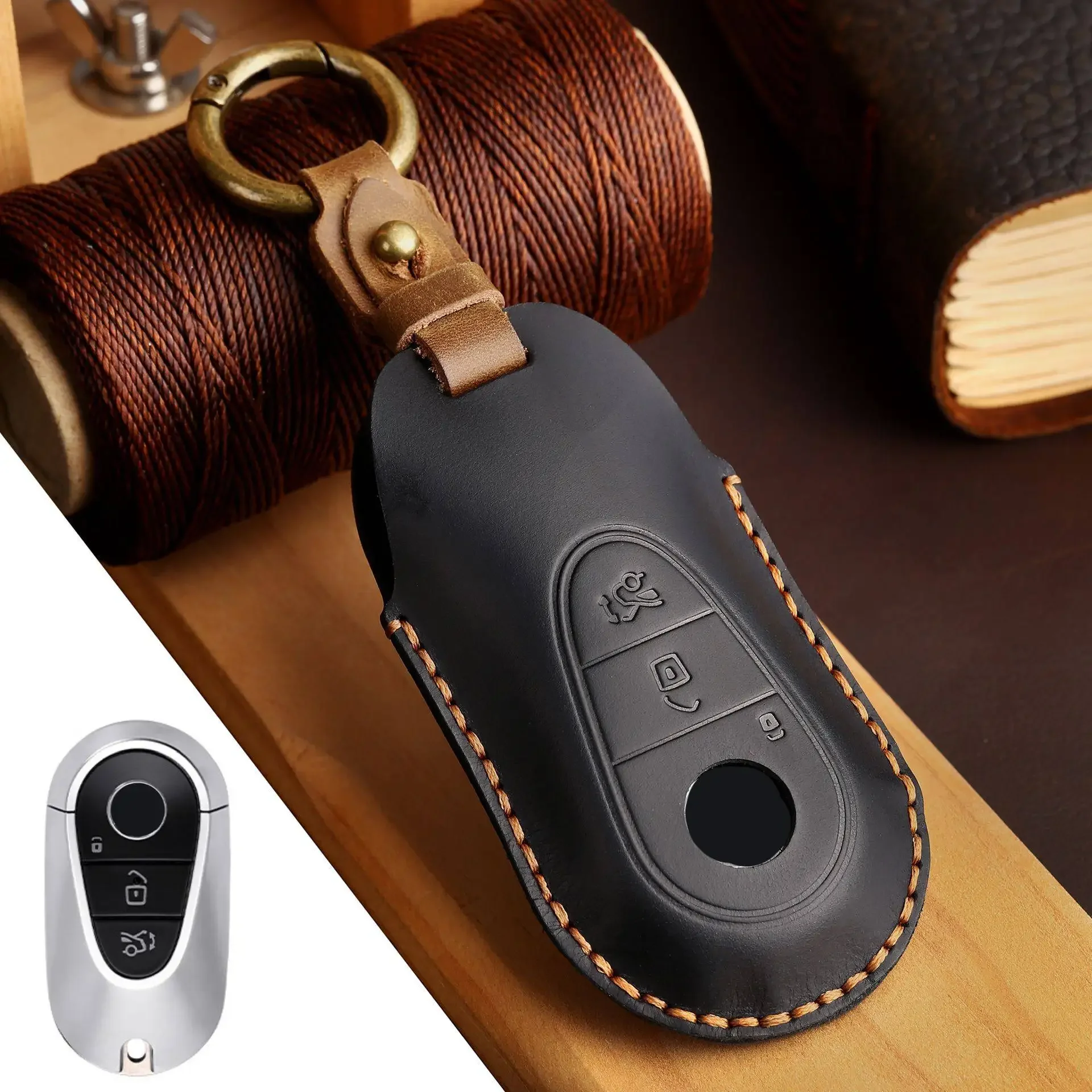 

1pc Car Key Case Cover Shell Holder Protector For Mercedes Benz 2022 C S Class W206 W223 S350 C260 C300 S400 S450 S500 Accessory