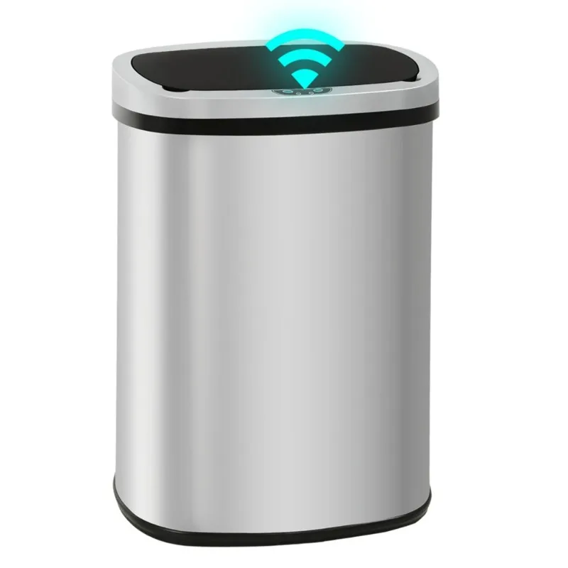 

Automatic Sensor Stainless Steel Trash Can 13 Gallon Kitchen Garbage Bin Touchless Lid Waterproof Design for Home Office