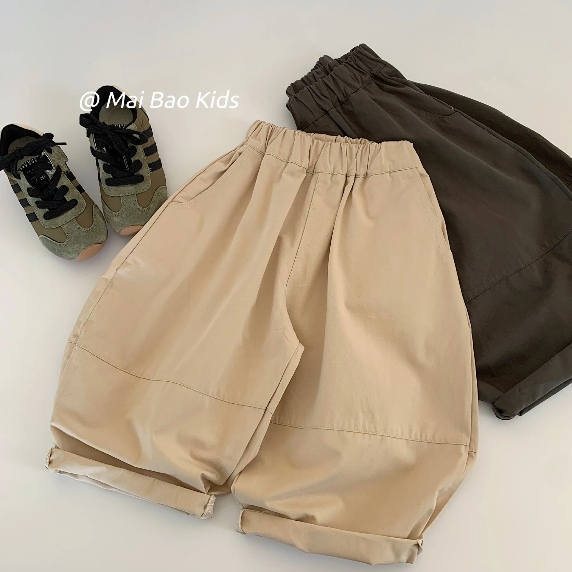 

Children Clothes Kids Casual Pants 2025 Spring New Boys and Girls Korean Style Solid Color Loose Full Length Simple Pants Tide