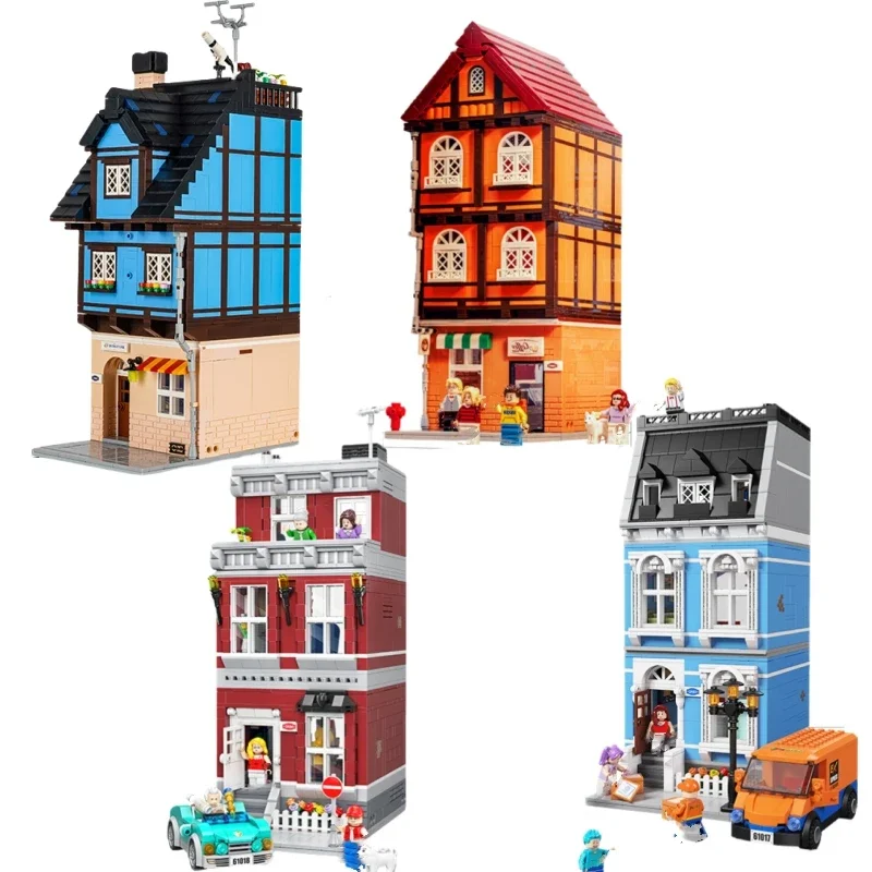 Street View Building Blocks Lejia Series Educational Assembly Toy House Trendy Play Model Desktop Ornaments Birthday Gift