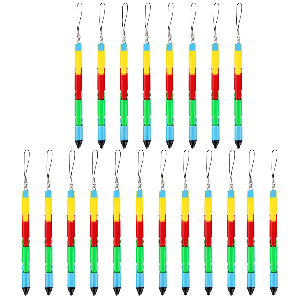 

20Pcs Plastic Foldable Ball-Point Pen Smooth Ink Flow Adorable Shaped Writing Pen for Students School Accessories Party Bag