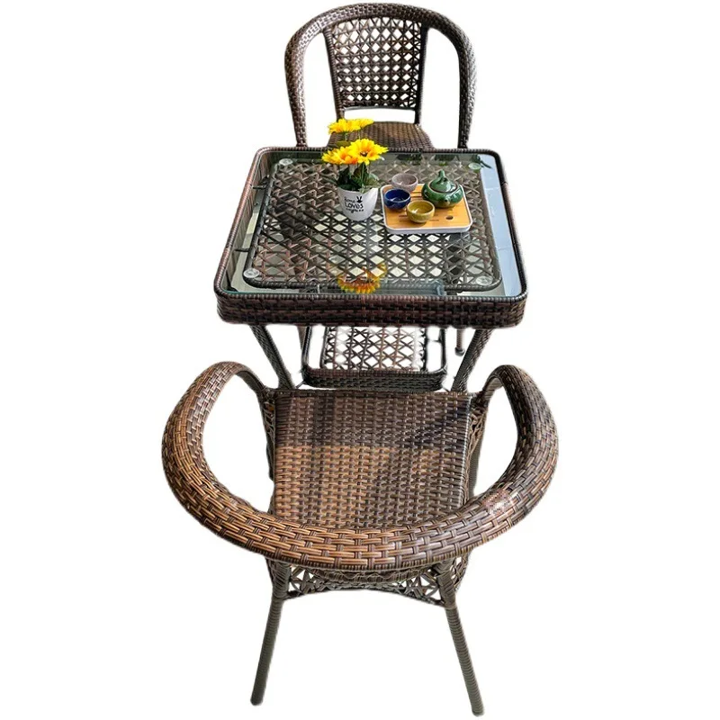 

Back chair Outdoor leisure Teng chair Coffee table set Z & rattan chair three pieces