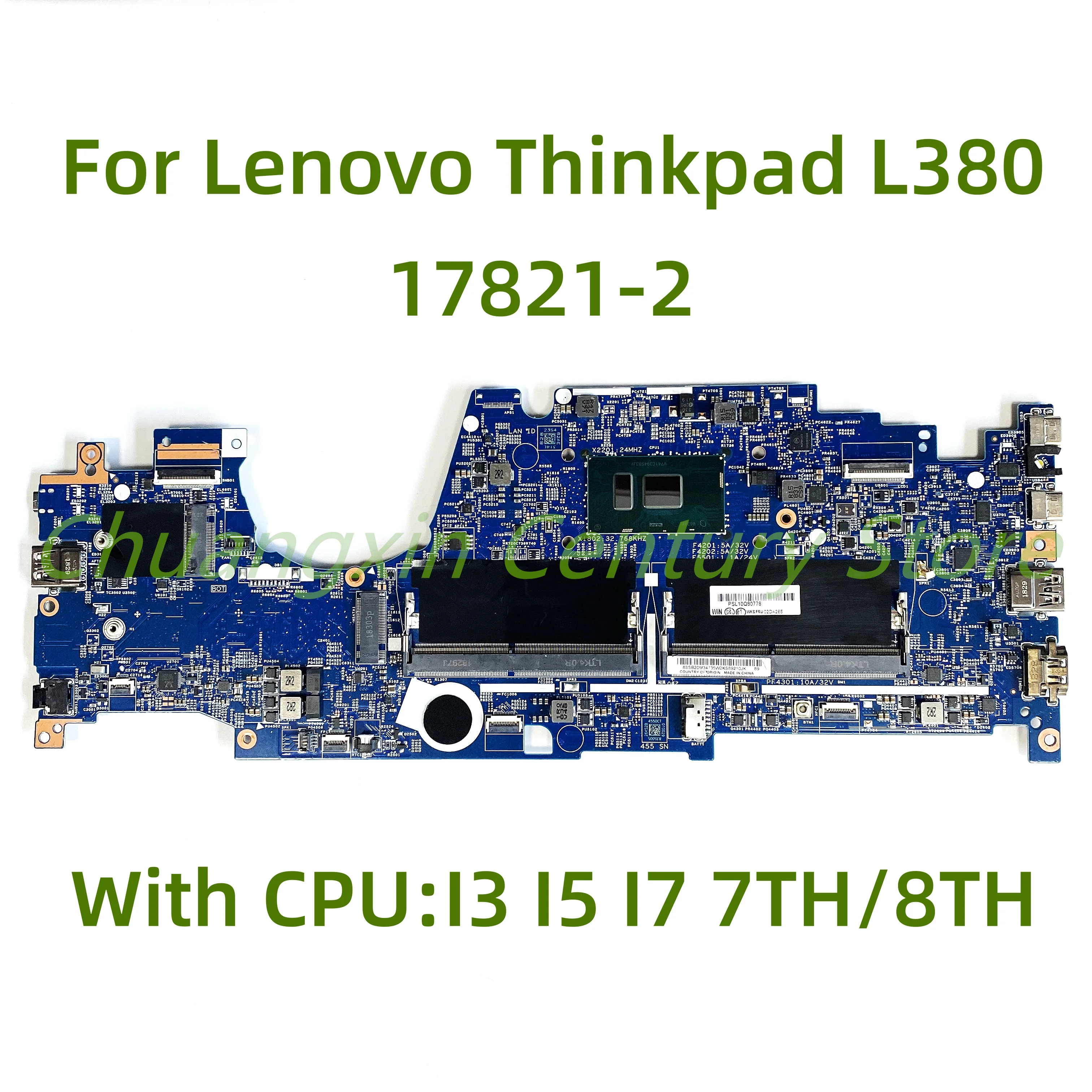 

Suitable for Lenovo Thinkpad Yoga L380 laptop motherboard 17821-2 with I3 I5 I7 7TH/8TH Gen CPU 100% Tested Fully Work