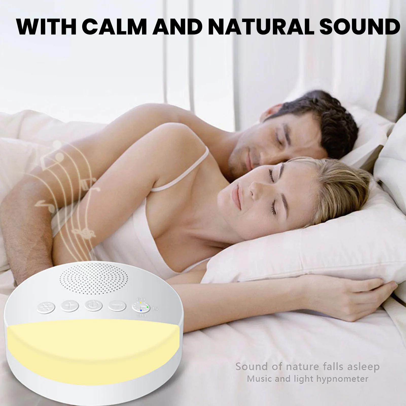 Baby White Noise Machine USB oplaadbare getimede uitschakeling Babyslaapgeluidsmachine met leesboeklamp Nachtlampje