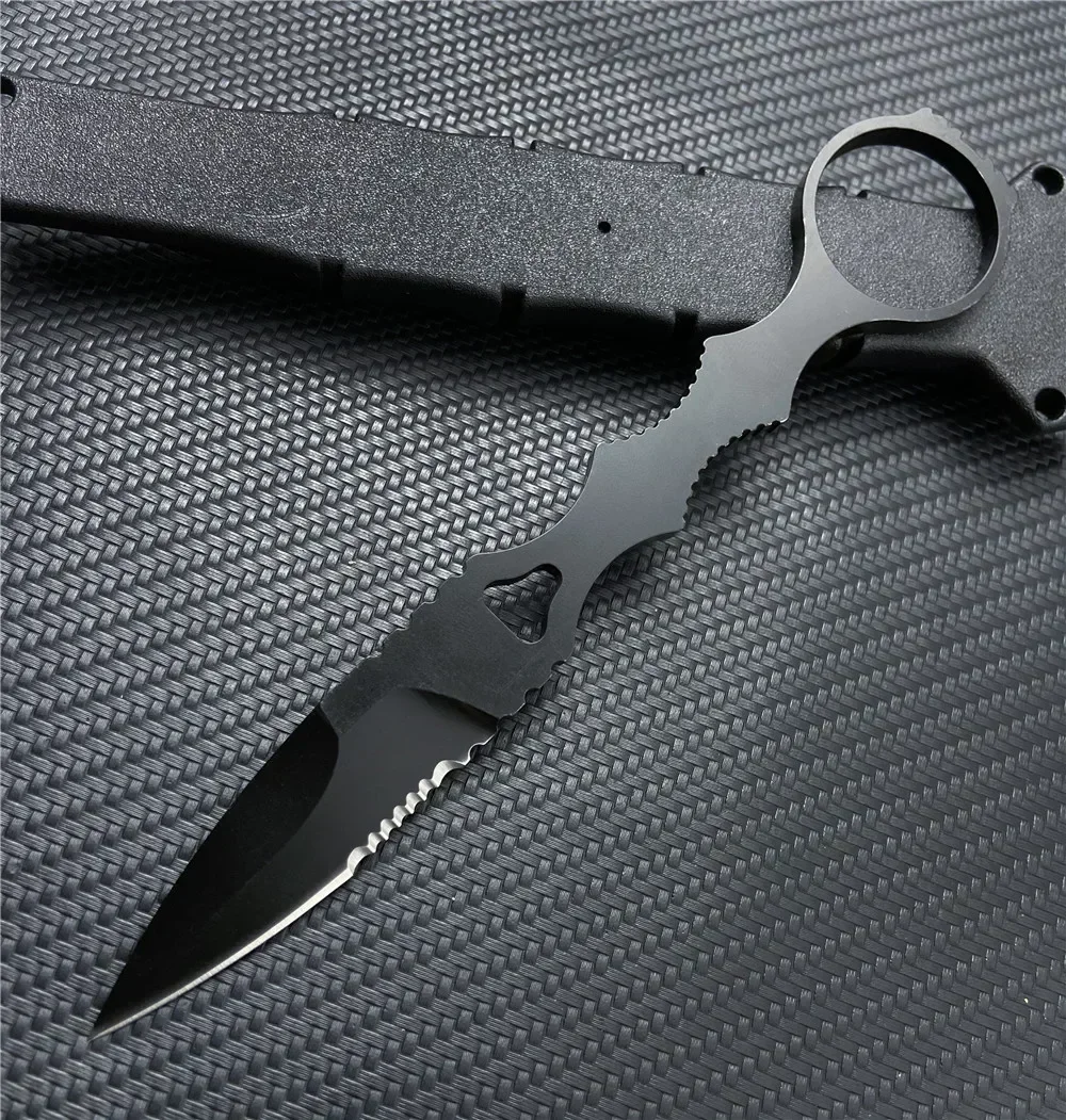 

SOCP Spear Point with Kydex Sheath Half Serrated Blade Tactical Knife Bushcraft Mini Pocket Survival Camping EDC Multitool
