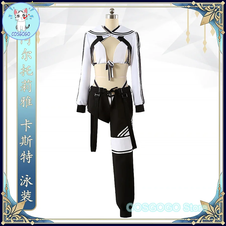 COSGOGO [Customized] Game FGO Altria Caster Cosplay Costume Swimsuit Initial Stage Halloween Outfits Women Men Sexy Underwear