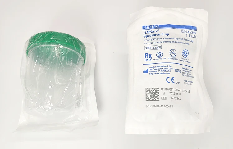 Plastic disposable sterile urine specimen container 100 120ml