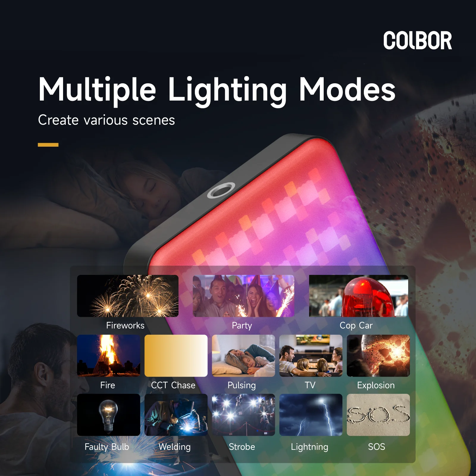 COLBOR PL8R II RGB Full Color Video Light Draagbare LED Camera Light Panel APP/NFC Controle DSLR Verlichting voor Vlog Fotografie