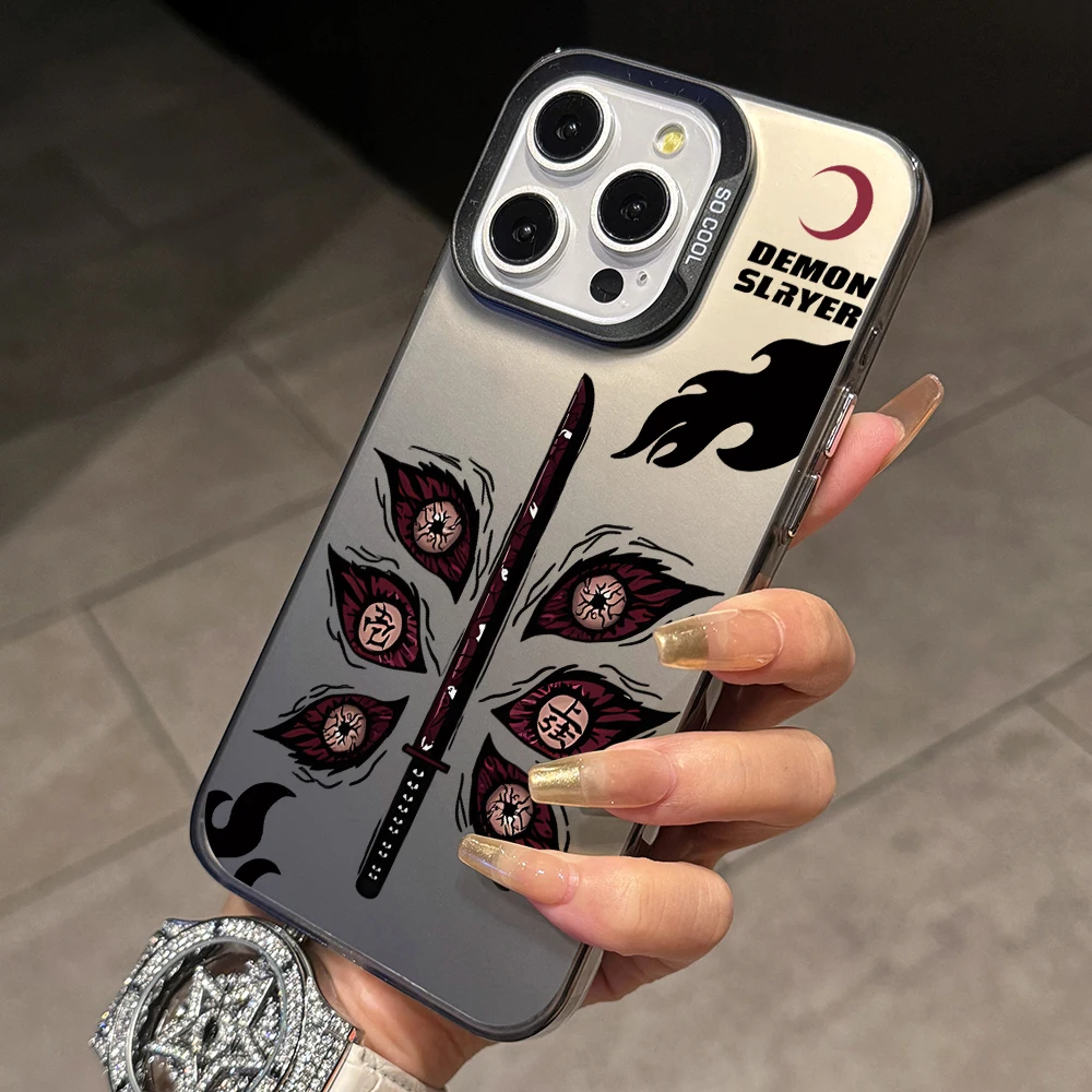 Demon Slayer Kokushibo Phone Case for Infinix Smart 9 8 7 Spark 30C 20 10 Play 6 Go Hot 50 40 30 i Itel S23 P36 A48 Silver Cover