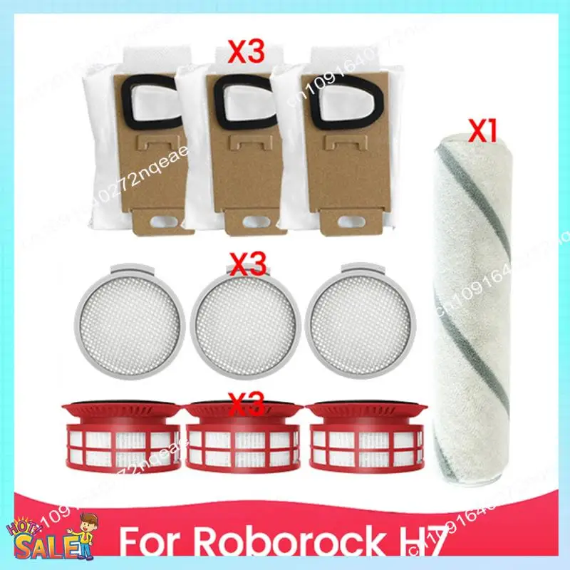 N08R 10PCS Main Brush Filter  Rear Filter Set For Roborock H7 Robot Vacuum Cleaner Accessories Replacement Parts