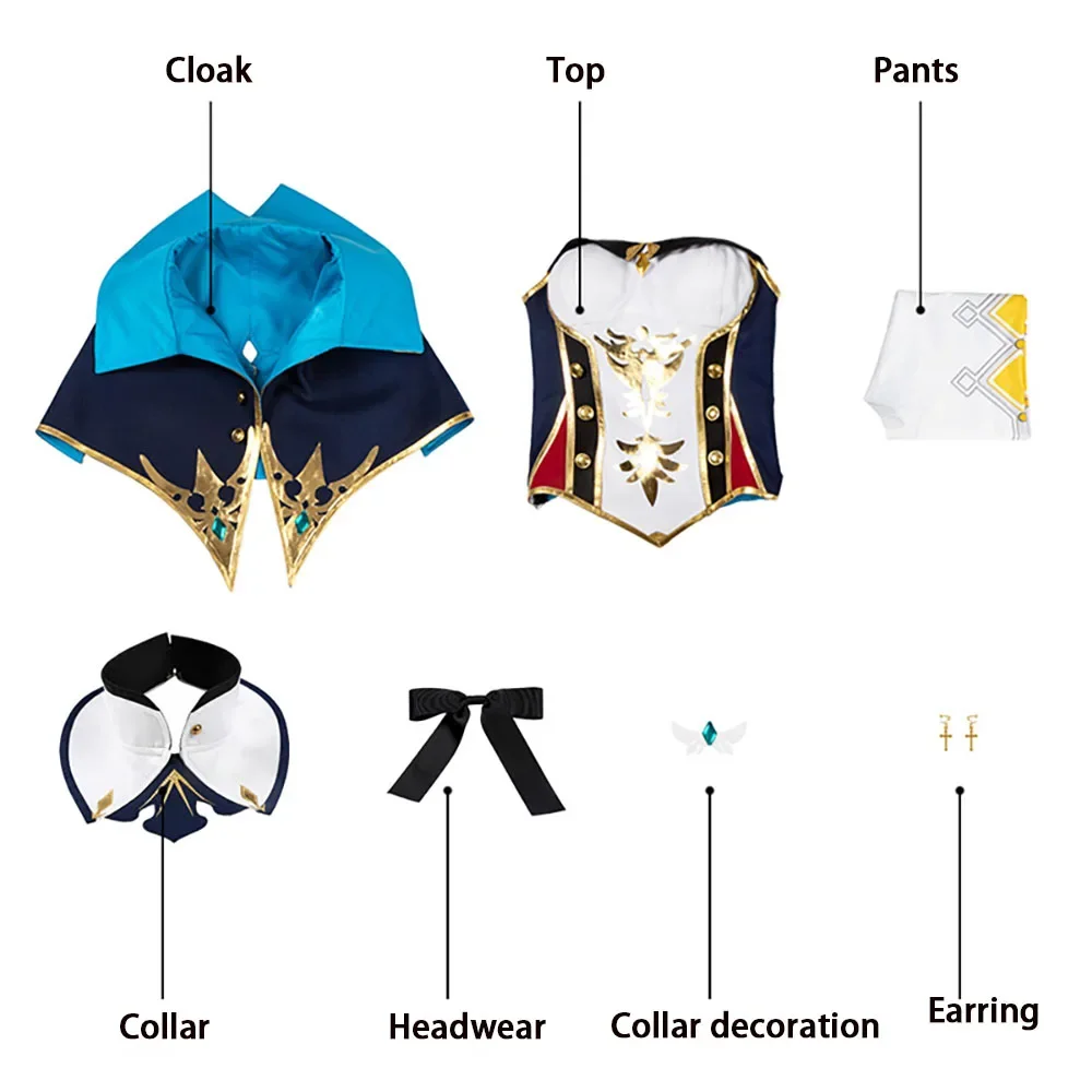 Anime Game Genshin Impact Jean Cosplay Costume Carnival Halloween For Women Girl Kids Game Costumes Performance Outfit