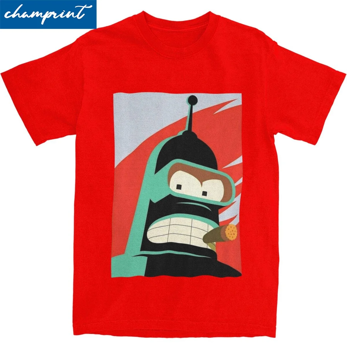 Futuramas Bender Art T Shirt Men Women's Pure Cotton Vintage T-Shirts Round Neck Tees Short Sleeve Tops Party