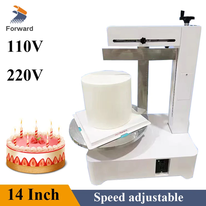 NEW Update Automatic Birthday Cake Cream Coating Filling Machine 14 Inch Cakes Cream Butter Spreading Daubing Icing Maker