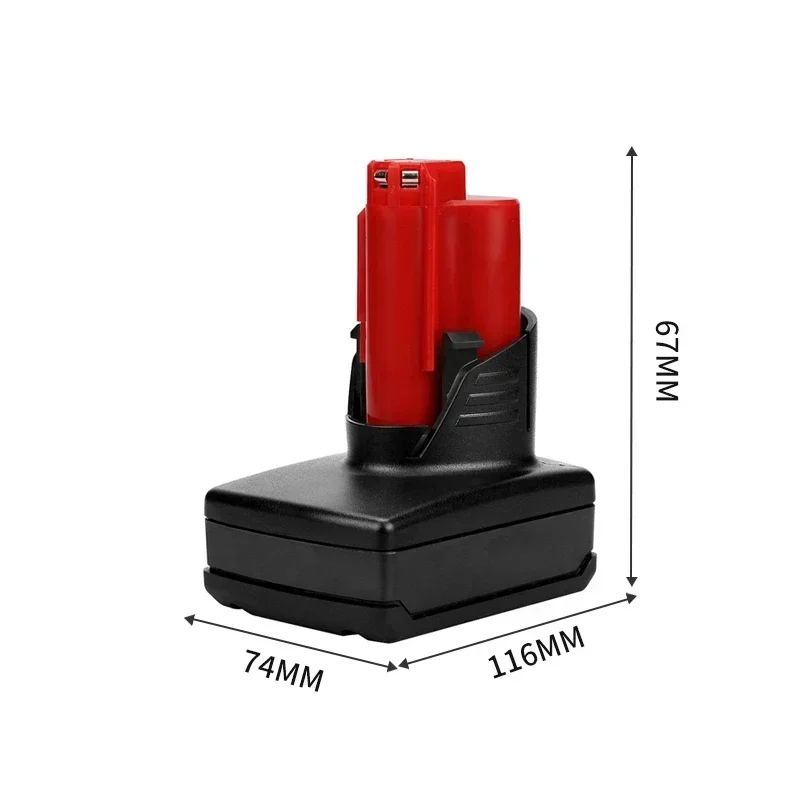 Milwaukee 12V 9,8 Ah batteria al litio, kompatibel mit Milwaukee 12V alimentazione cordless werkzeuge 48-11-2420 48-11-2440 48-11-2402