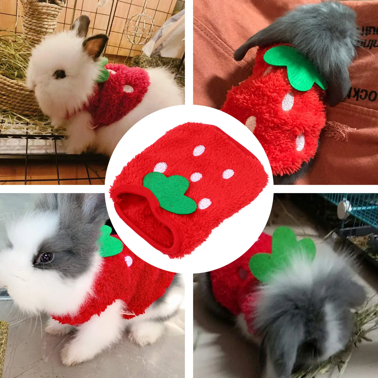 

Lightweight Warm Fleece Pet Hoodie Vest for Bunny Rabbit Guinea Pig Small Pets Soft Comfortable Adorable Design