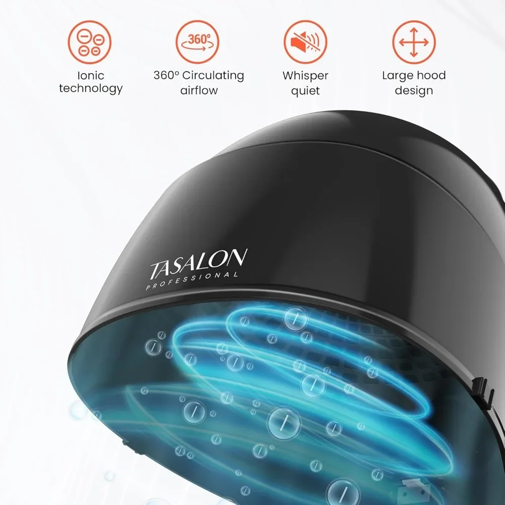 Pengering rambut bertudung ionik, pengering rambut Bonnet 1875W, 3 pengaturan pemanas, untuk rumah dan Salon, pengering rambut portabel dengan tudung