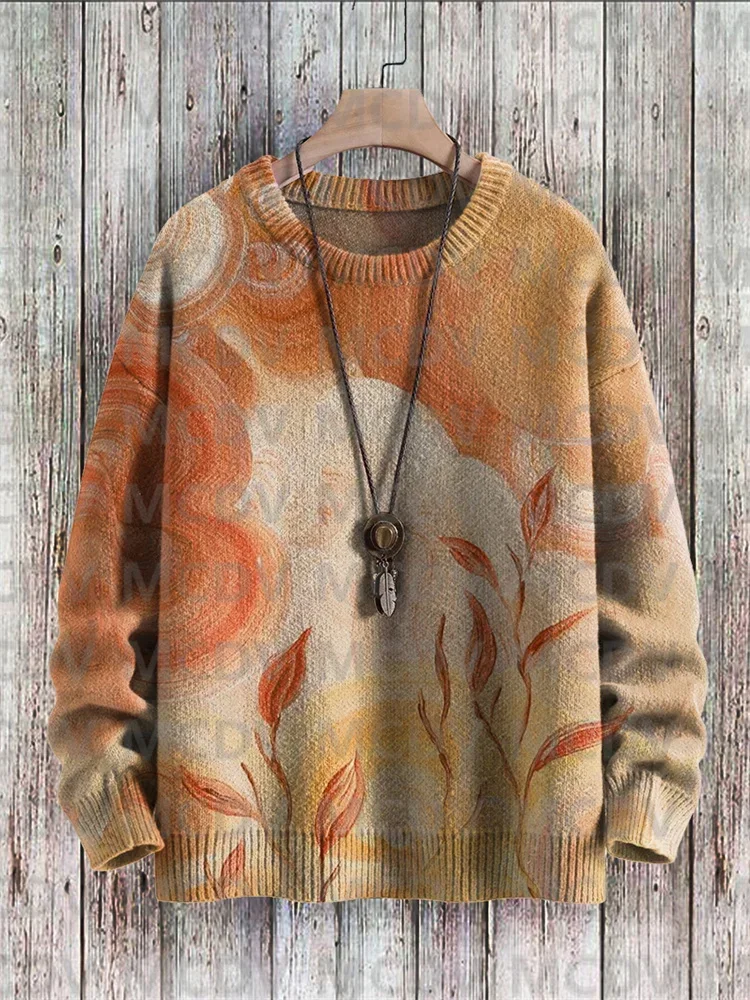 Regenboog Kunst Casual Multicolor Print Gebreide Trui Heren Voor Dames Pullover