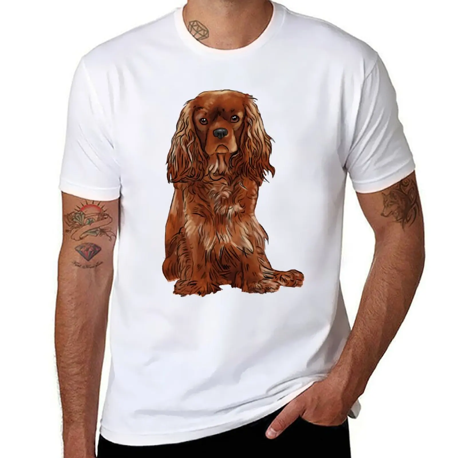 Cavalier King Charles Spaniel - Ruby T-Shirt Man t-shirt blue lock cotton man t-shirts heavyweight t shirts for men