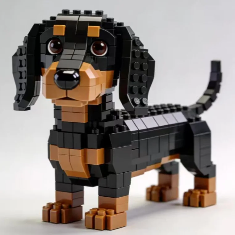 Set de Mini Figuras de Perros Dachshund, Corgi, Schnauzer, Modelo para Armar, Material ABS, Decoración de Escritorio, Cumpleaños