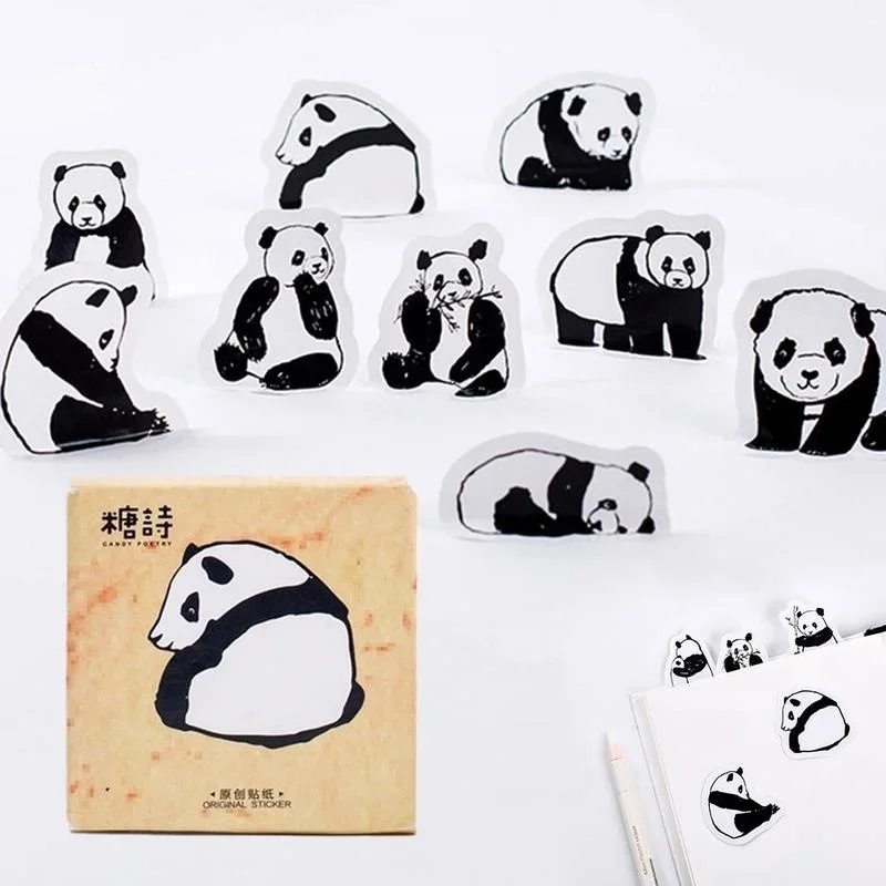 45Pcs Pack Cute Panda Animals Decoration Stickers DIY Cartoon Diary Office School Supplies Scrapbook Kawaii Stationery