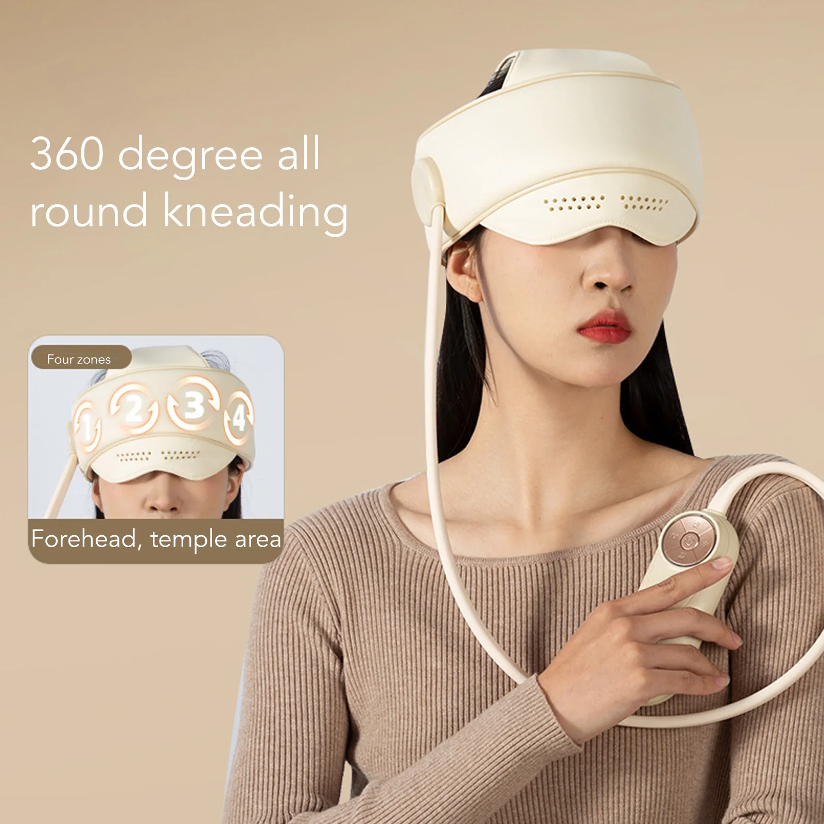 Elektrische Hoofd Oog Massager Decompressie 3 Snelheden Verwarming Professionele Draagbare Hoofd Massagerr Laag Geluid Voor Kantoor Voor Reizen