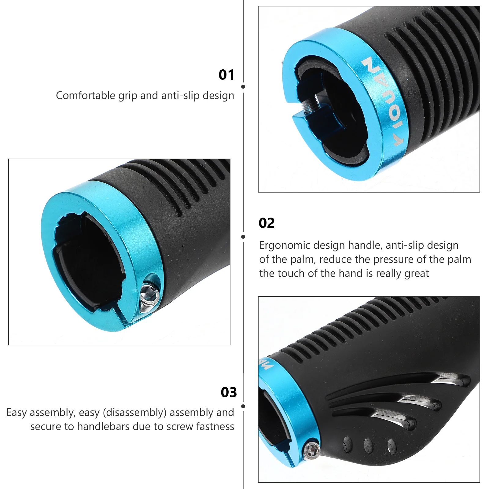 

1 Pair Anti-Slip Shockproof Bike Grip Comfortable Mountain Handlebar Protector Durable Cycling Cover For Bike Handlebar