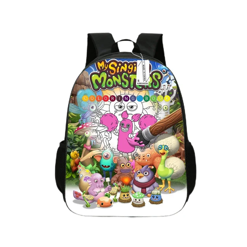 New Monster Concert Boys and Girls School Bag Large Capacity Cartoon Backpack Children's Bag Durable Soft Mochila Children's Gif