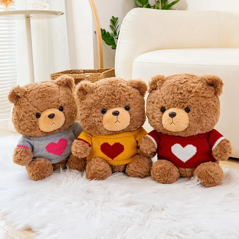 

23CM Bear Plush Toy Cute Hoodie Sweaters Bear Stuffed Doll Jumper Teddy Bear Soft Toys Home Decor Birthday Children Gift