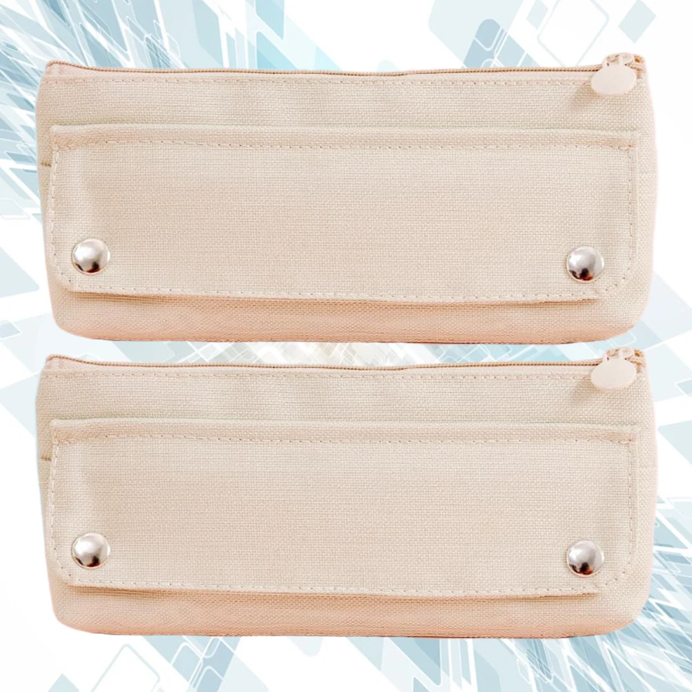 

2pcs Oxford Fabric Pencil Case Large Capacity Zipper Pen Bag Stationery Organizer For Kids Writers Cosmetics Travel