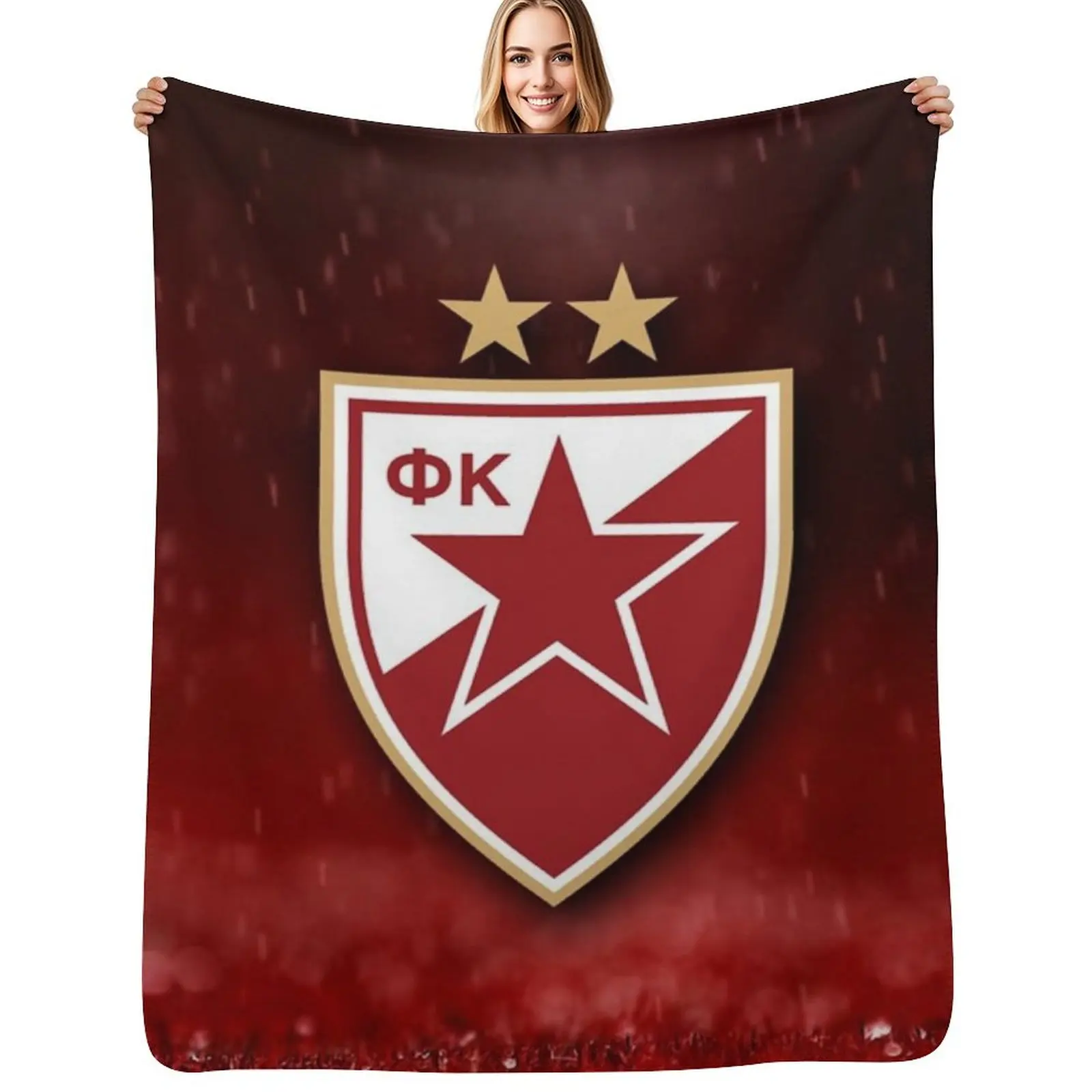 Crvena Zvezda Beograd Throw Blanket Cozy Sofa Blanket for TV Watching Napping