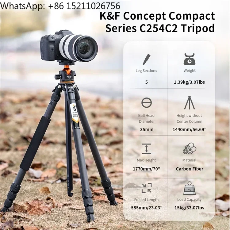 A254C4+BH-35L KF09.098 K&F Concept professional studio camera tripod support camera video tripod stand  for photography video