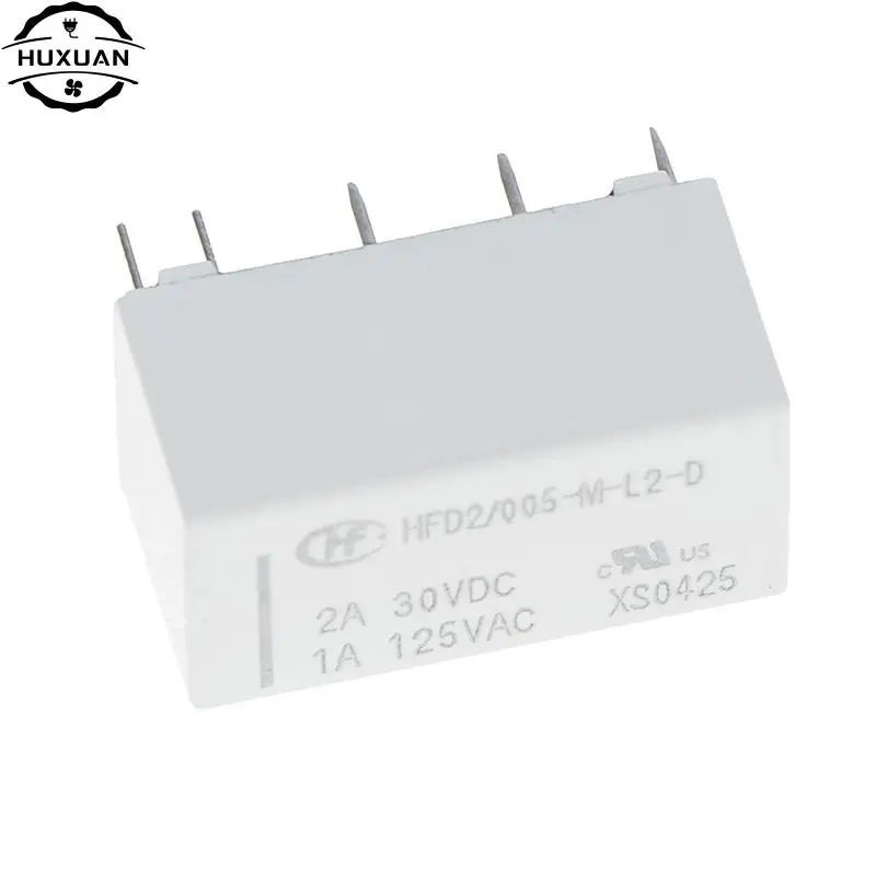 High Quality 5V Coil Bistable Latching Relay Dpdt 2A 30VDC 1A 125VAC HFD2-005-M-L2-D Realy