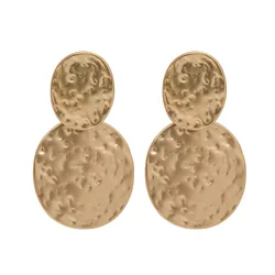 Vintage Gold Silver Color Geometric Big Round Clip on Earrings for Women Girl Hollow Ear Clip Without Piercing Fashion Jewelry
