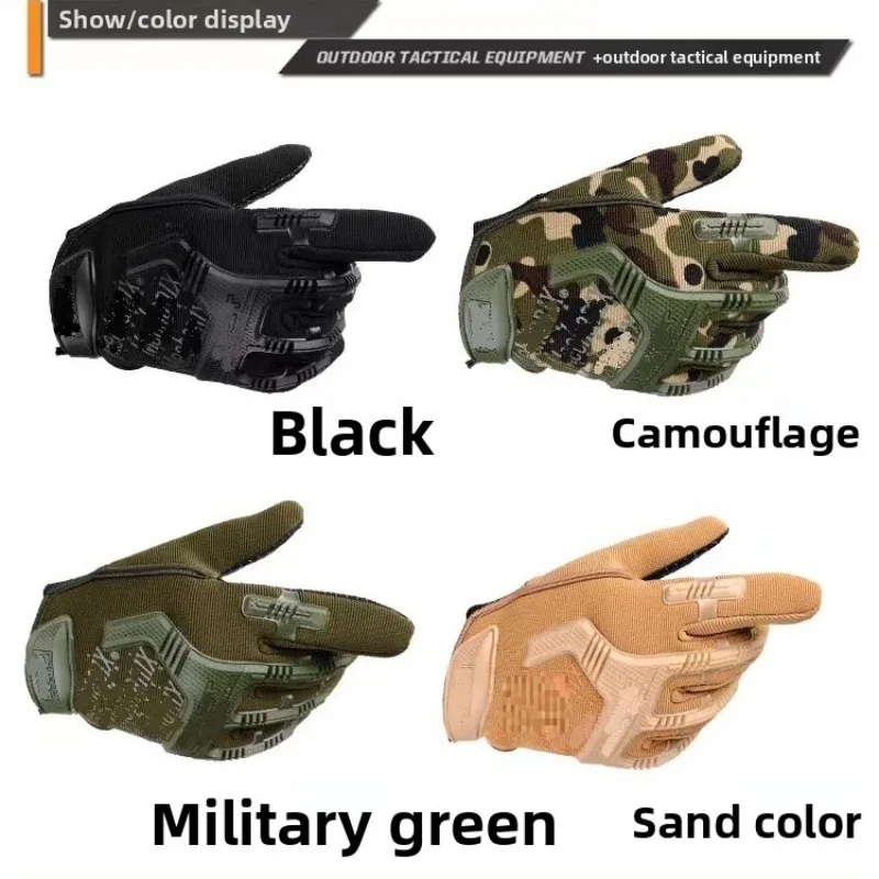 Tactical Gloves Men Full Finger Anti Slip Touch Screen Outdoor Sports Mountaineering Cycling Climbing Protective Work