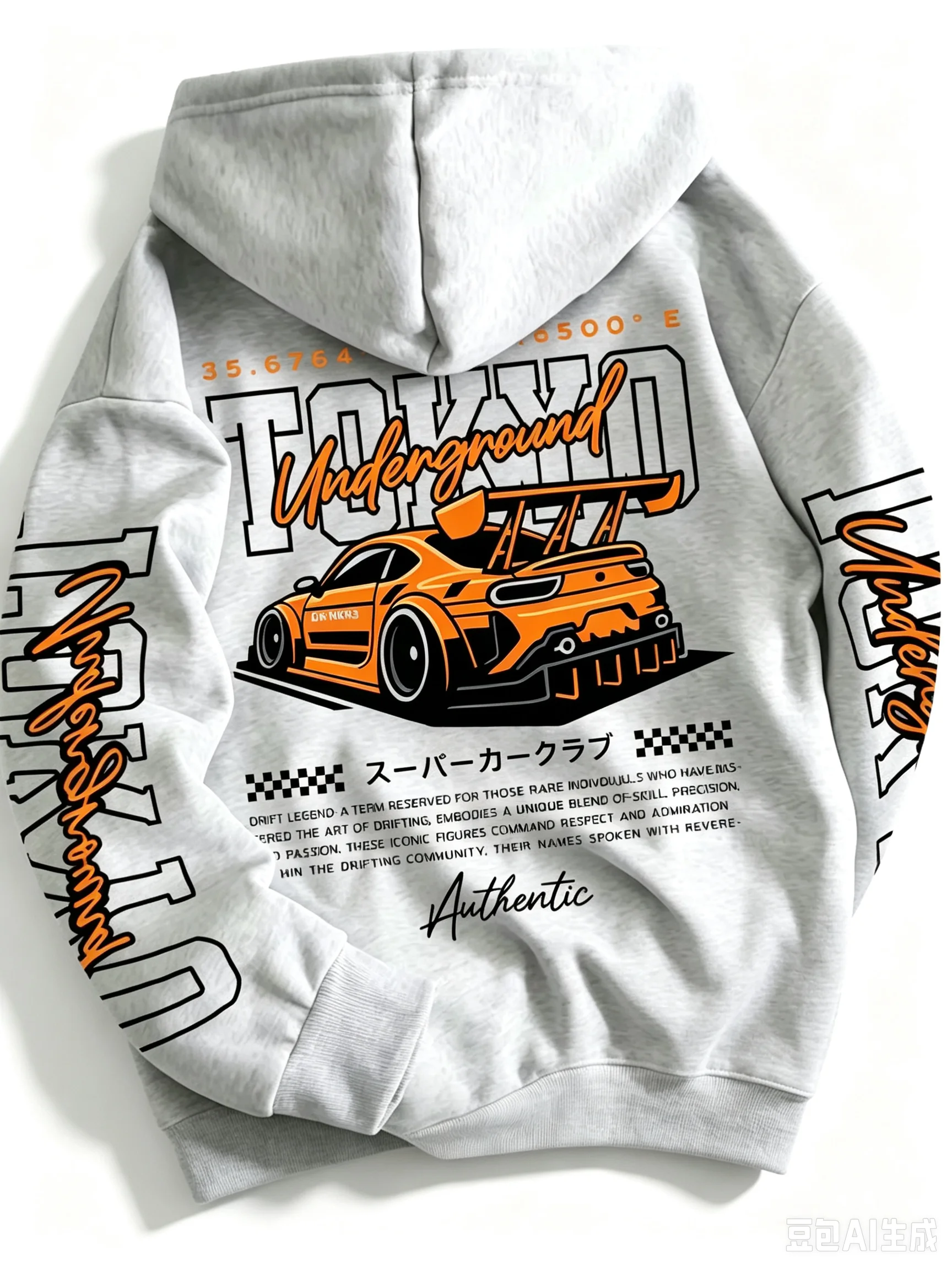 Tokyo JDM Race Car Hoodie Unisex Oversized Double Sided Print Hip Hop Streetwear Pullover Sweatshirt Car Enthusiast Autumn