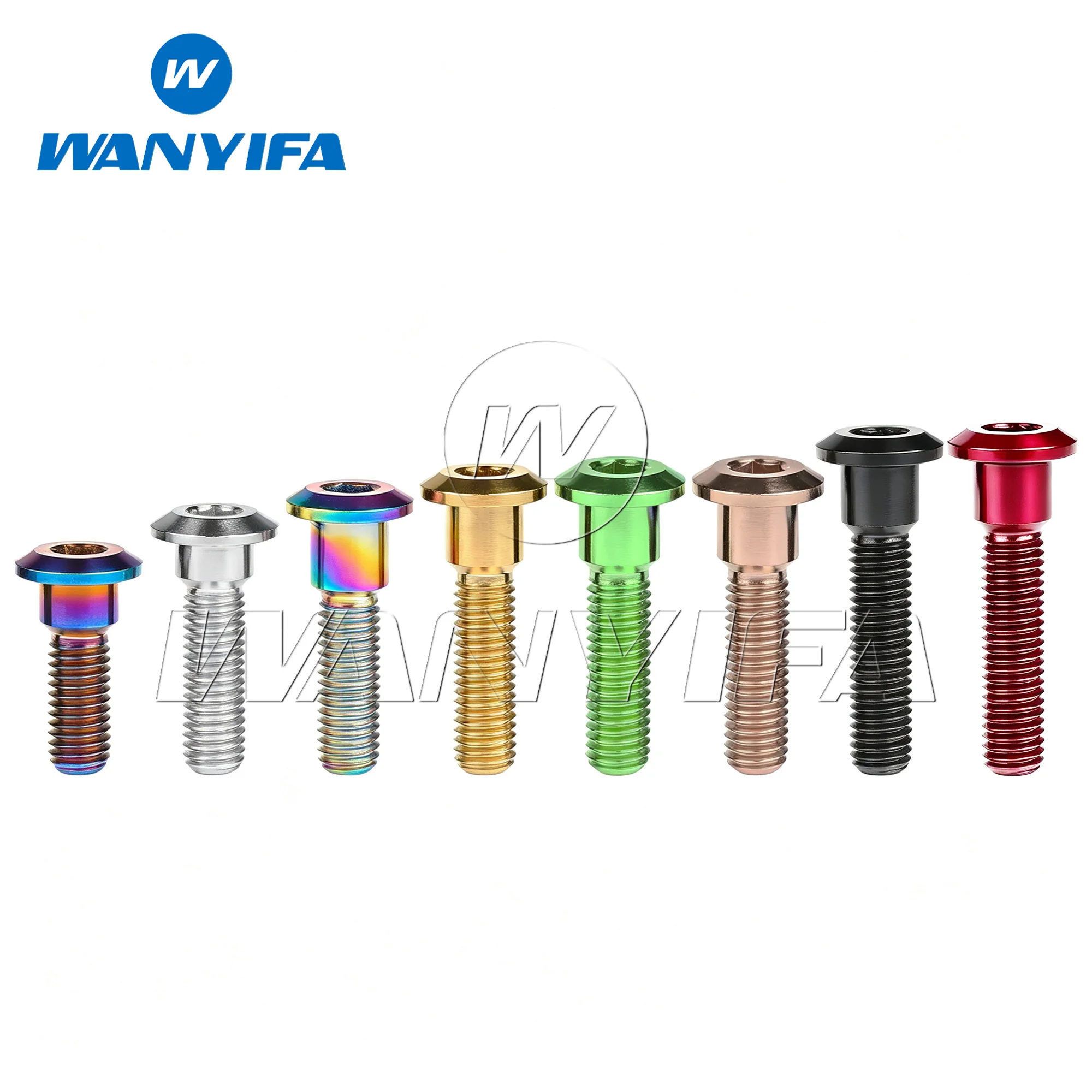 Wanyifa Titanium Bolts M8x20 22 25 30 33 35 40mm Screws Hex Socket Head for Motorcycle Yamaha Disc Brake Screw Refit Bolt