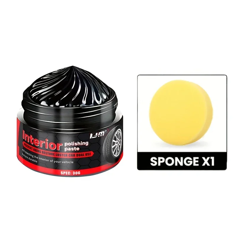 معجون ترميم السيارة الداخلي 30 جرام - يصلح البلاستيك الأسود على المقاعد والأبواب ولوحة القيادة والإطارات وعجلة القيادة واللمعان الأصلي