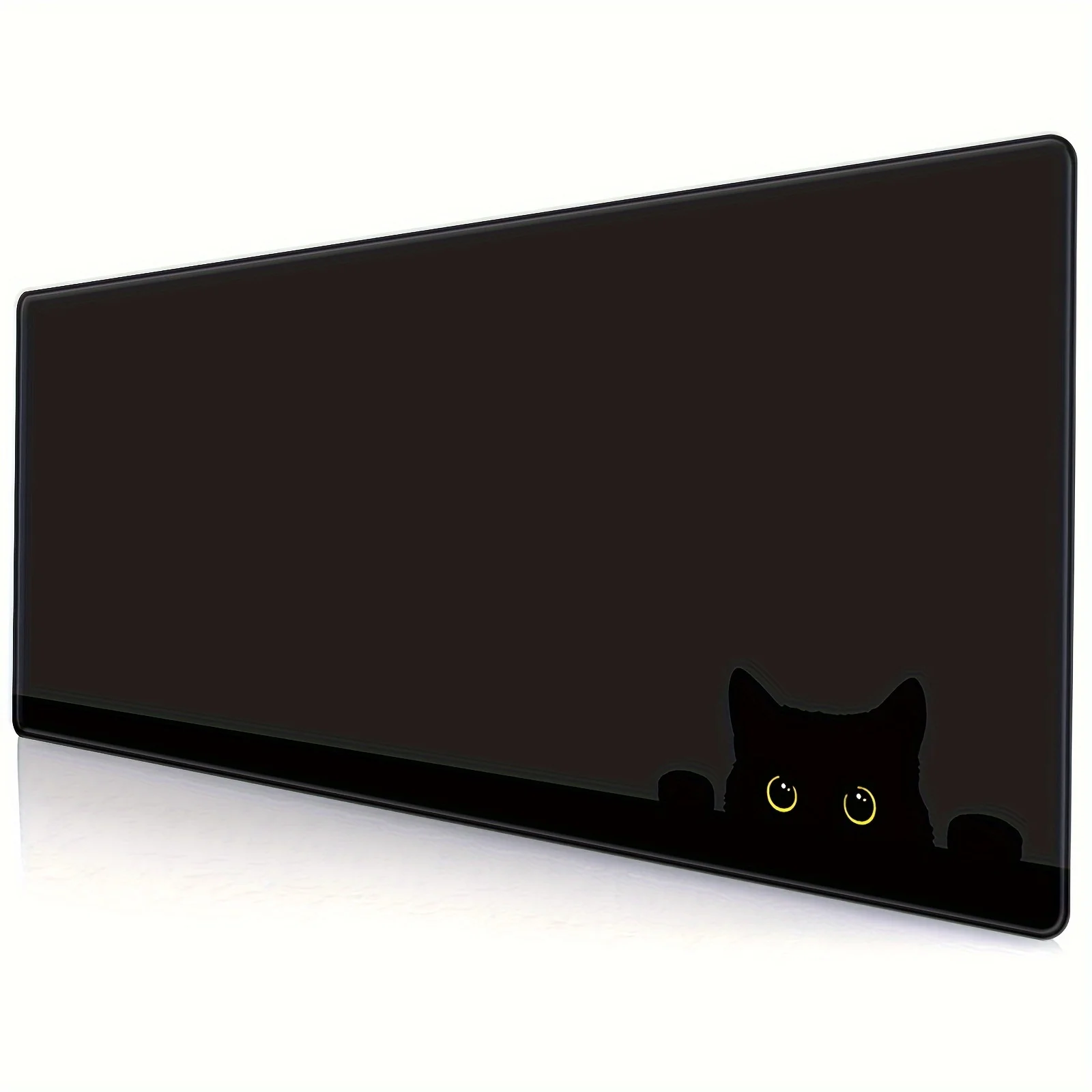 Large Cute Black Cat Mouse Pad Kawaii Desk Mat 40x90cm Non-Slip Rubber Base Perfect for Keyboard and Computer gaming Accessories