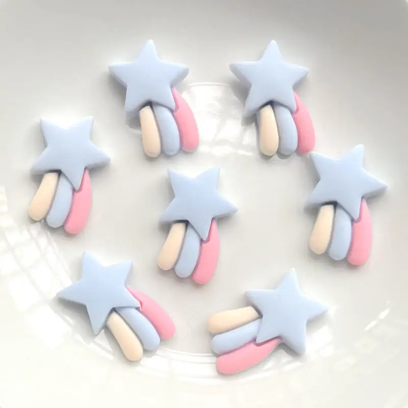 10pcs Lovely five pointed star resin flat back home decoration DIY hairpin mobile phone flat back decoration crafts