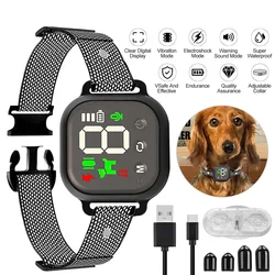 Smart Automatic Anti Barking Dog Collar HD Digital Display IP67 Waterproof Collar Rechargeable for Pet Accessories