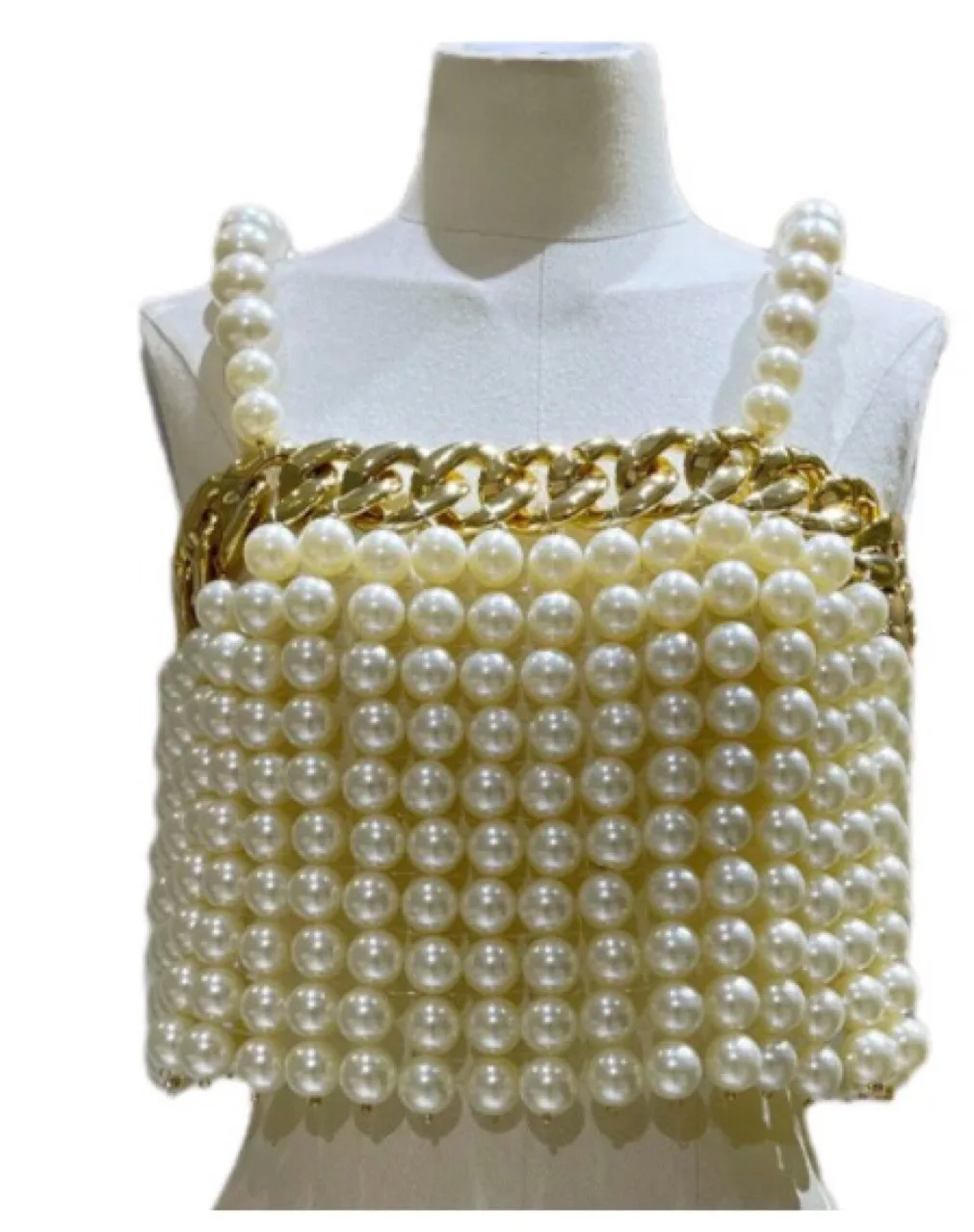 Women Full Pearls Beading Vest Heavy Made High-end Designer Elegant Summer Spring Sexy Folk-custom Bohemian Camis Tank Top