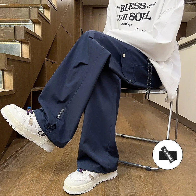 

Водонепроницаемые мужские повседневные брюки, весенне-осенняя мягкая спортивная одежда, свободная повседневная футболка в американском стиле High Street, прямая функция...