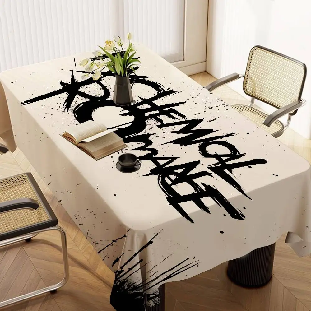 M-My C-Chemical R-Romance Band Rectangle Tablecloth Table Decor Reusable Waterproof Kitchen Dining Holiday Party Decoration