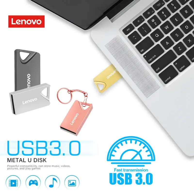 Lenovo 2TB U Disk 1TB High Speed USB 3.1 Flash Drive Type C Interface Phone Computer Mutual Transmission Portable USB Memory