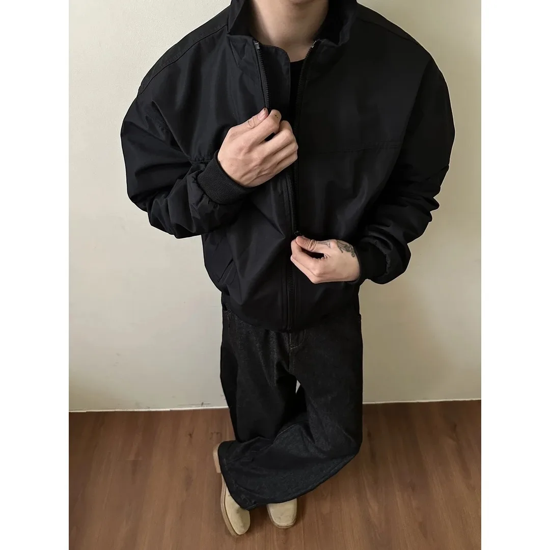 

Новинка 2025, мужская повседневная куртка свободного кроя с воротником-стойкой, универсальная рабочая одежда в американском стиле, пальто весеннего сезона, модная молодежная одежда