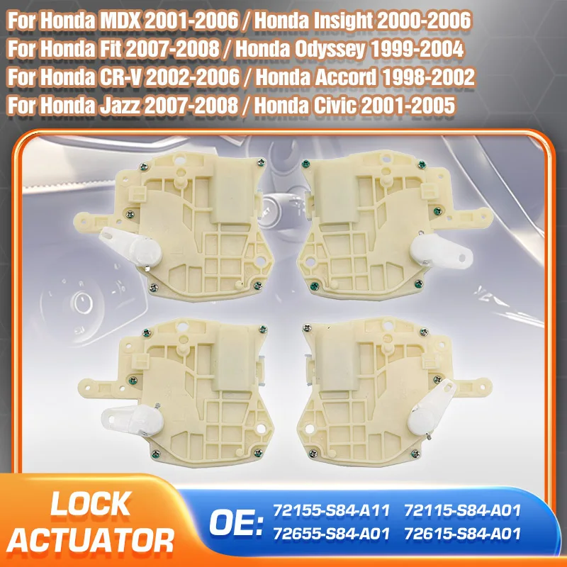 

Front Rear Door Lock Actuator For Honda CRV CR-V Civic Accord Odyssey Insight Honda Fit Jazz MDX 72655-S84-A01 72615-S84-A01