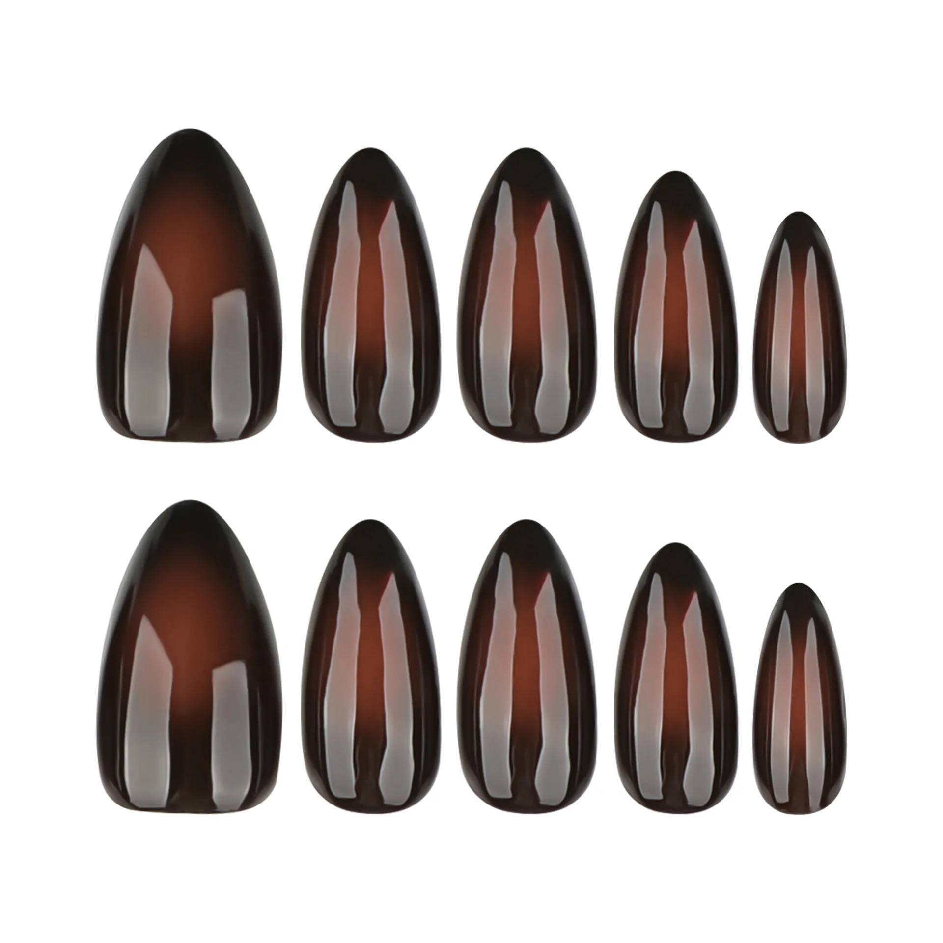 24 stücke Schwarz Braun Verschmieren Falsche Nägel Herbst Winter Glänzend Mandel Gefälschte Nagel Tipps Volle Abdeckung Einfache Täglichen Drücken auf Nagel Für Mädchen – Detail 6