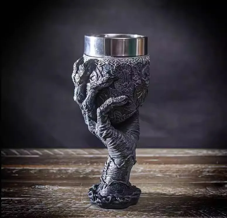 

Nemesis Goblet skull hand Mug high quality handwork halloween